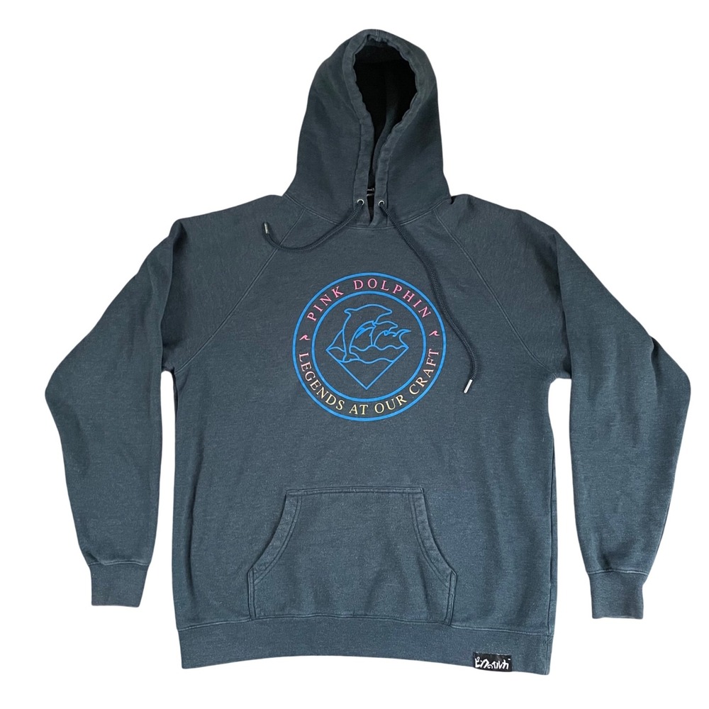 Pink Dolphin Hoodie Men's XL Blue Iconic‎ Graphic LOGO Pullover Sweatshirt
